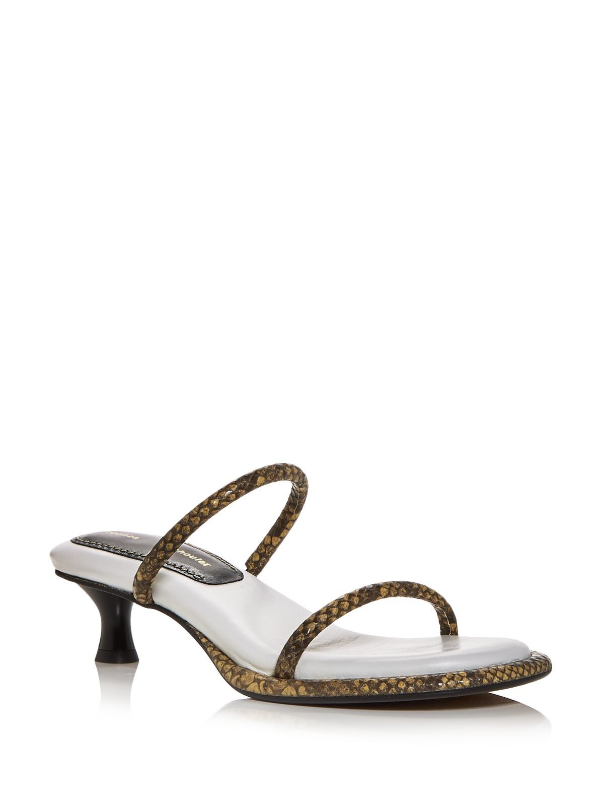 PROENZA SCHOULER Womens Beige Snake Lorna Slip On Leather Heeled Sandal 36