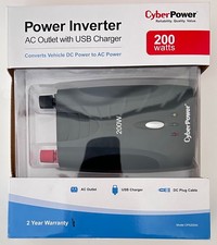 CyberPower 200 watt Power Inverter AC Outlet with USB Charger