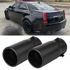 2pcs Exhaust Pipe Tip Rear Tail Throat Muffler Black For Cadillac Cts Ats