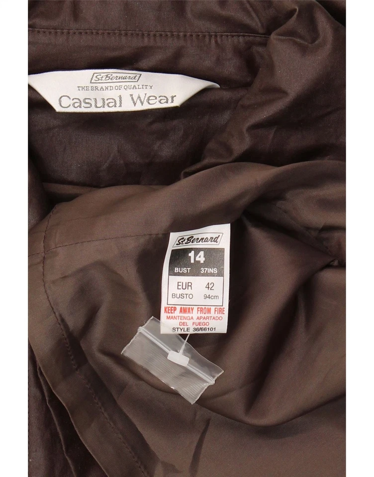 Impermeable para mujer ST. BERNARD Reino Unido 14 medio marrón acetato FL02 Foto 3 de 3