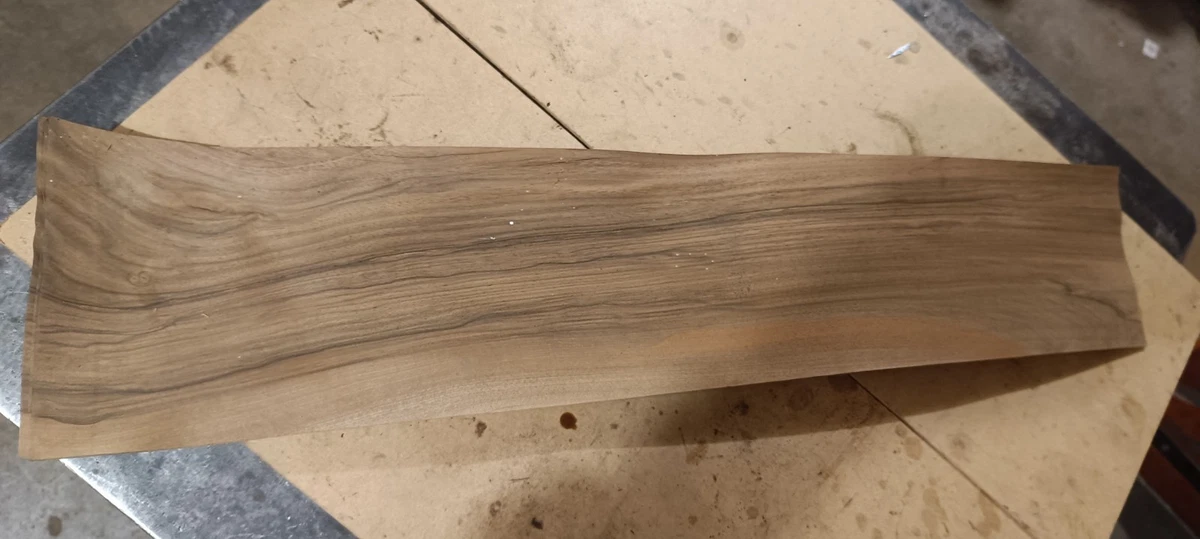 Lote de 7 hojas de chapa madera nogal longitud 77 cm ancho 15 cm