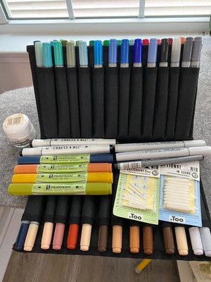 Copic Ciao Marker Set A 72 Colors Most NEW  W/ Fabric Carrying Case & Extras
