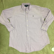Polo Ralph Lauren Dress Shirt Men 15.5 Regent Purple Check Long Sleeve Button Up