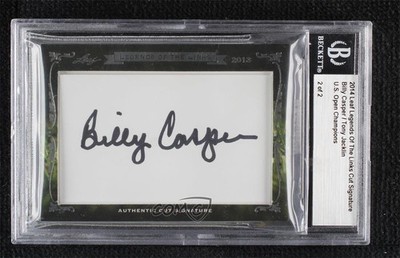 2013-14 Leaf Legends of the Links Cut Signatures Dual 2/2 Billy Casper Auto 07d9