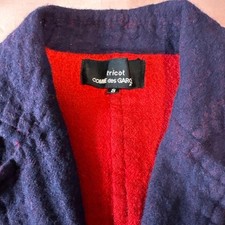 COMME des GAR ONS Wool Navy Red Casual Jacket Size S Women's FA BGA