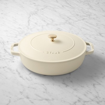 NEW Staub x Smitten Kitchen Enameled Cast Iron Braiser 4-Qt - Matte French Crème
