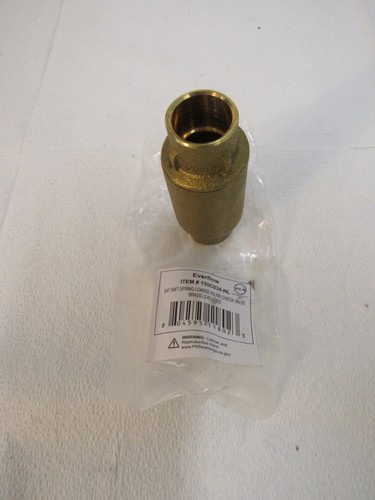 Everflow 3/4" SWT Spring Loaded Check Valve Brass 150C034-NL