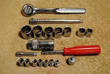 Vintage 20 Piece Kraeuter Tool Lot Ratchet Extensions Socket 3/8 1/4 Made in USA