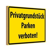 Holzschild 12X18 Cm PrivatgrundstüCk Parkverbot Warnschild Hinweisschild Deko Ge