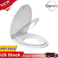 Slow Close Magnets Elongated Toilet Seat with Toddler Seat Built-in for All
