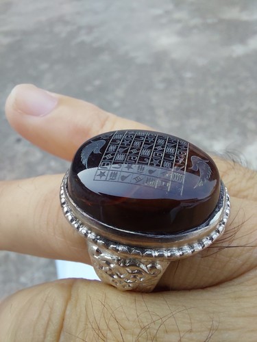 Vintage Old Yemeni BLACK Engraved OLD Taweez Sterling silver Tribal Ring
