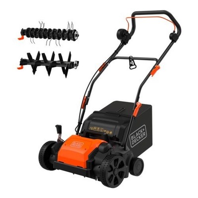 Black & decker Elektrischer Vertikutierer mit Auffangsack (1200W) Schwarz