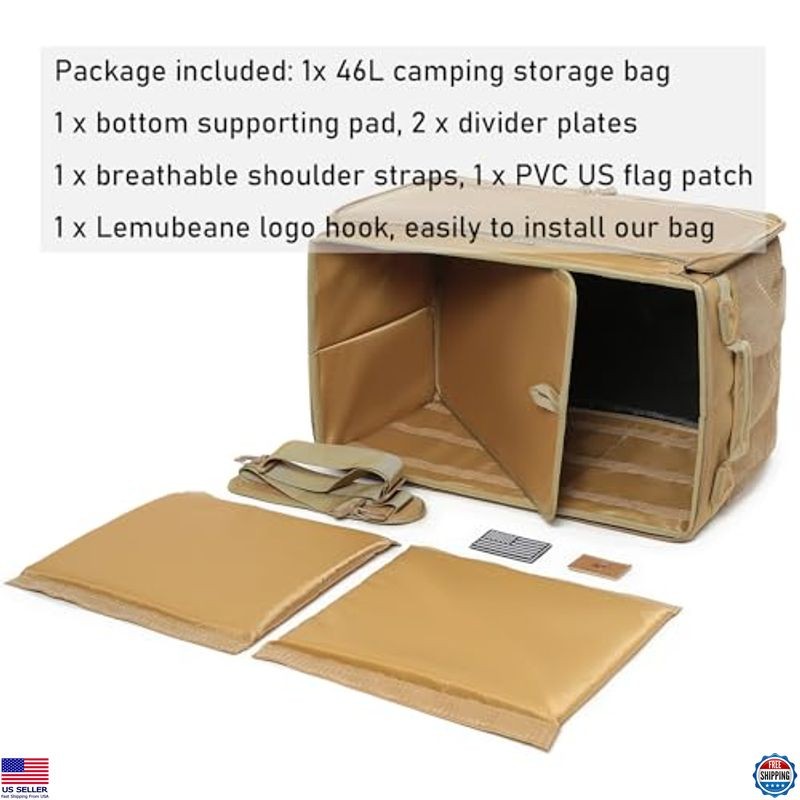 Tactical Camping Storage Tote Bag with Axe Holder & Shoulder Strap Organizer