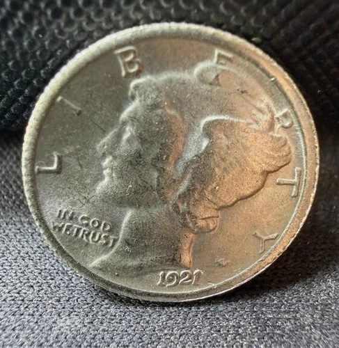 1921 D Mercury Dime Low production in the first year As shown in the figure