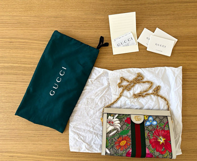 Gucci Kleine Ophidia GG Supreme Flora UNGETRAGEN