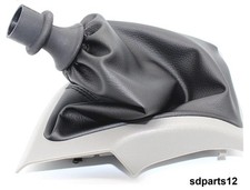 Schaltsack Manschette Kunstleder Schwarz Rahmen Grau f&uuml;r Fiat Ducato III 250 290