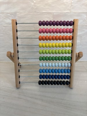 IKEA MULA Wooden Table Math Bead Counter Multi Color Foldable Abacus 103.112.90