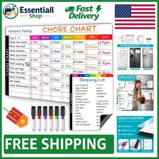 All-in-One Magnetic Chore Meal Planner Charts - Multi-User Dry Erase Set