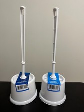 2 PCS White Toilet Brush Toilet Brush Set Toilet Bowl Brush Toilet Cleaner US