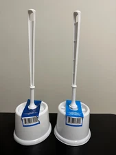 2 PCS White Toilet Brush Toilet Brush Set Toilet Bowl Brush Toilet Cleaner US