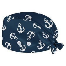 Working Cap Scrub Cap with Sweatband Buttons Adjustable Unisex Women Tie Back...