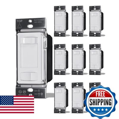 MOES Dimmer Switch 10 Pack, No Neutral, 3-Way & Single Pole, 600W, White