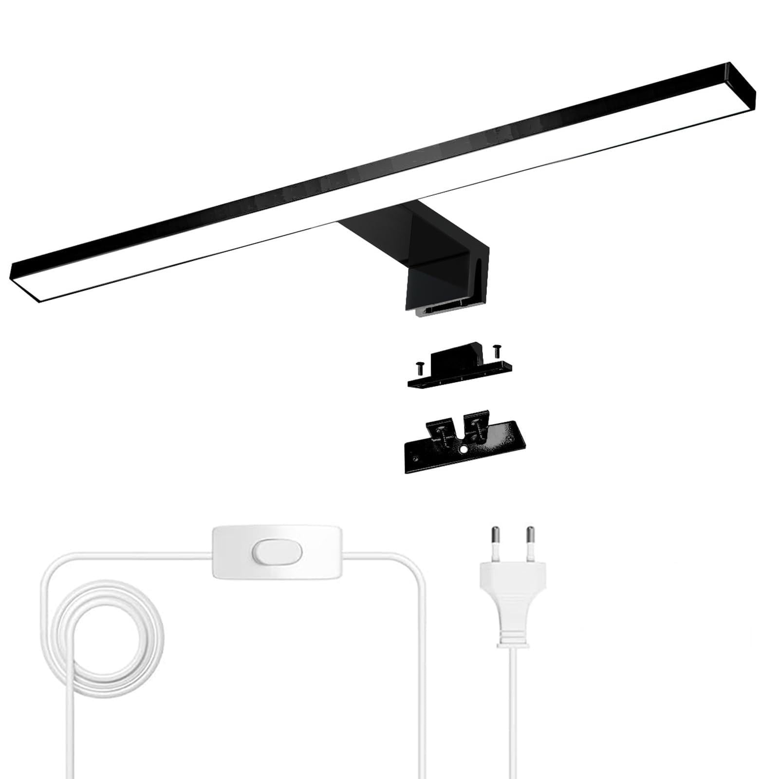 Lampe de miroir LED noir mat 30cm pour illuminer votre routine maquillage