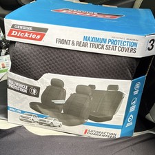 Dickies 3-piece Truck Seat Cover - Universal Fit Full Set Heavy Duty Black