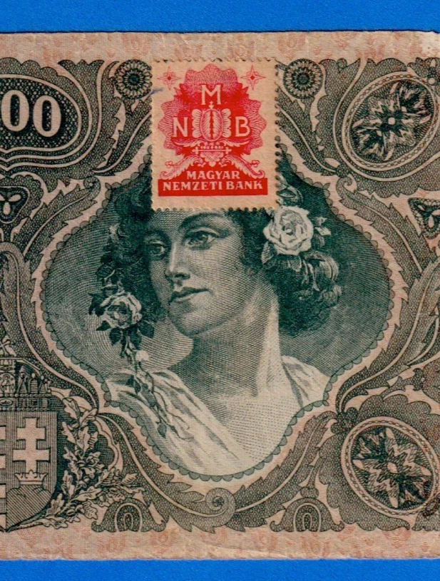 Hungary 1000 EZER PENGO 1945 P-118b(1) Circulated Note with stamp F012 054156 - Image 3 of 4