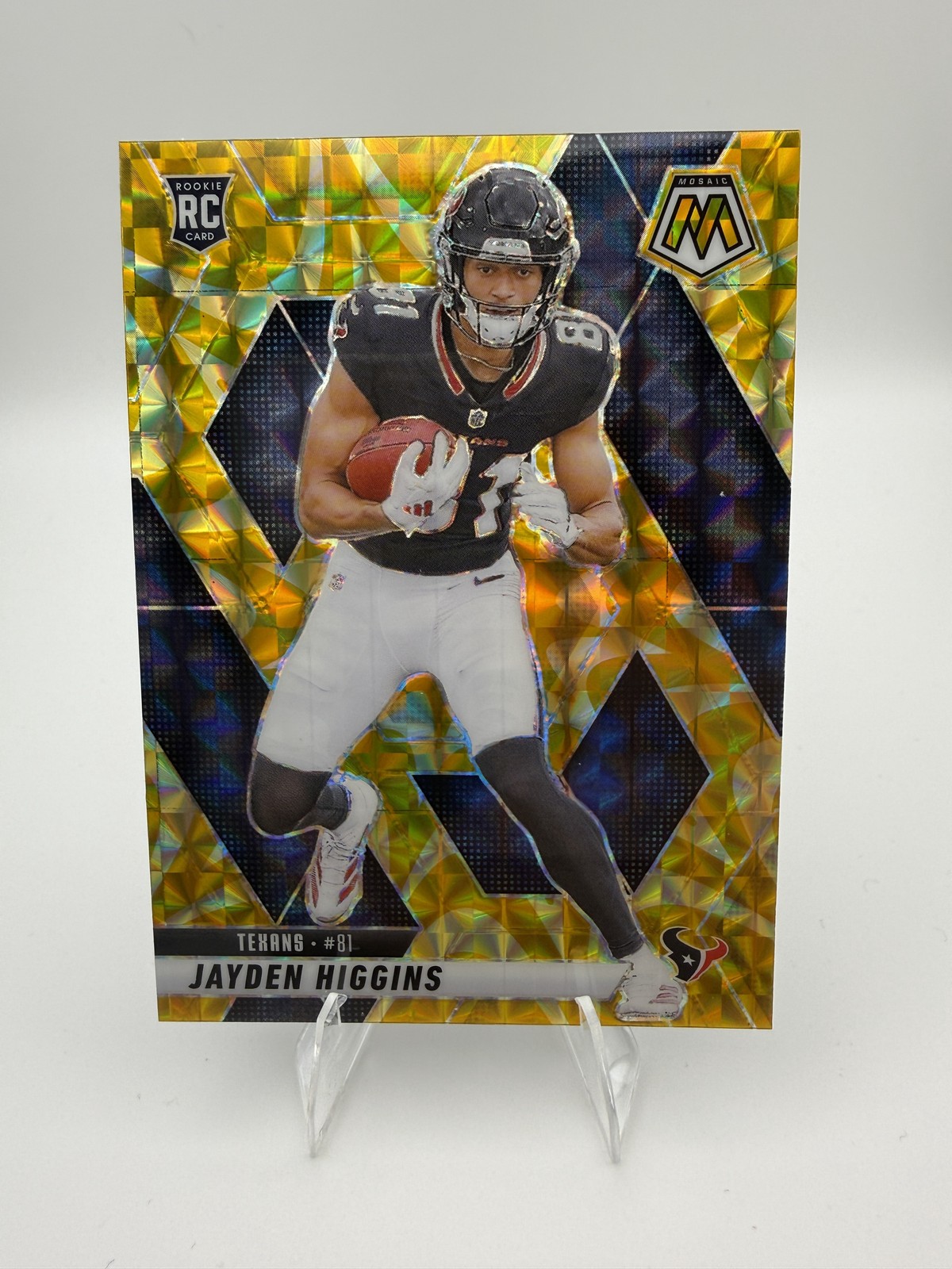 2025 Panini Mosaic #346 Jayden Higgins Mosaic Reactive Yellow