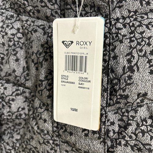 Roxy Elsie Printed Jacket Girl's Medium/10 Snowboard Ski Jacket Gray #6K1C - Picture 4 of 4
