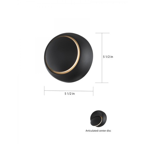 SATCO/NUVO 62-1469 - Pinion 5" LED Wall Sconce - Black Finish - Picture 7 of 7