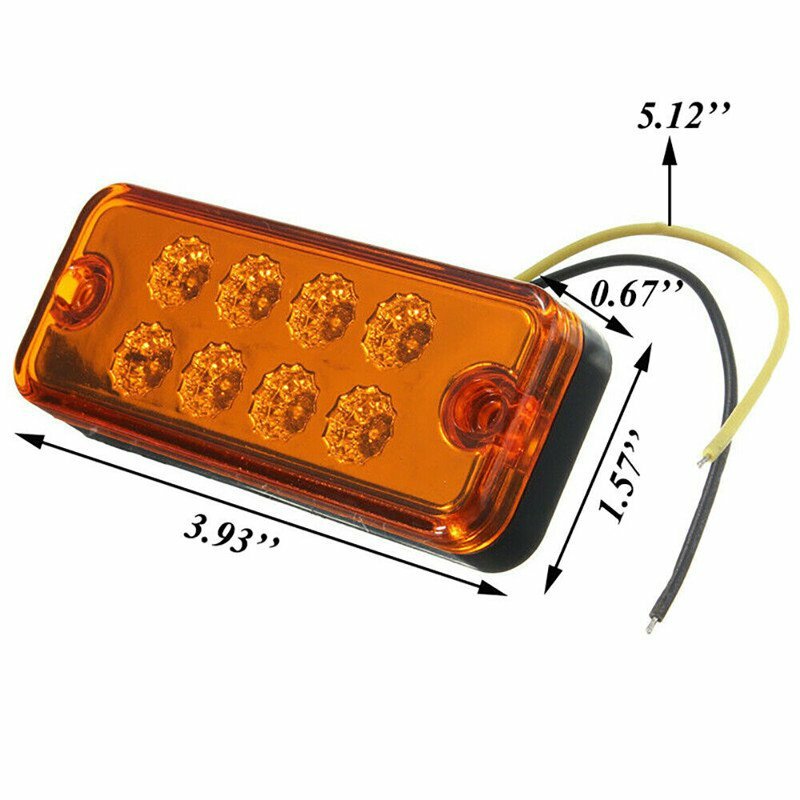 4x Universal Amber 4" LED Side Marker Indicator Lamp Light Tractor
