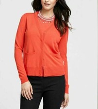 NWT 98 Ann Taylor Orange cream lace back women's Cardigan Sweater Top Sz XSP MP