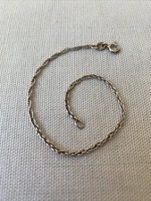 Italy FAS Sterling Silver 7" Rope Chain Bracelet
