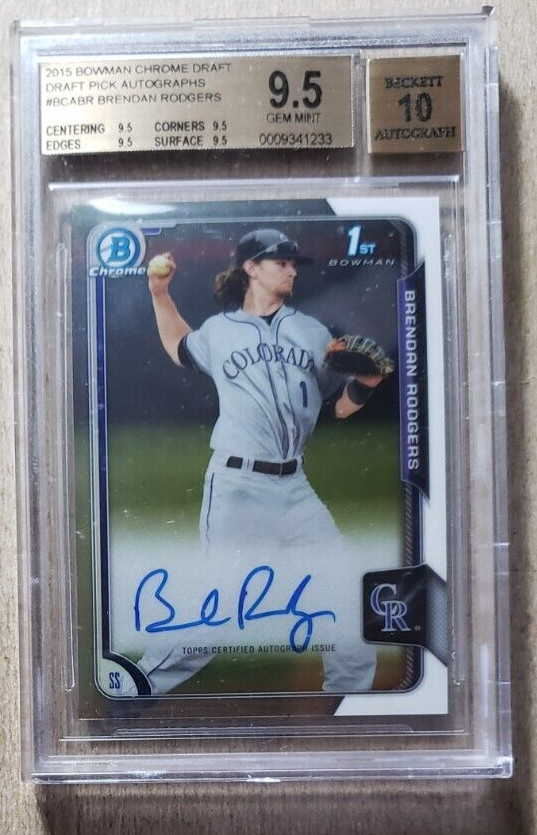 2015 Bowman Chrome Draft Brendan Rodgers Auto BGS 9.5 True Gem Rockies Autograph