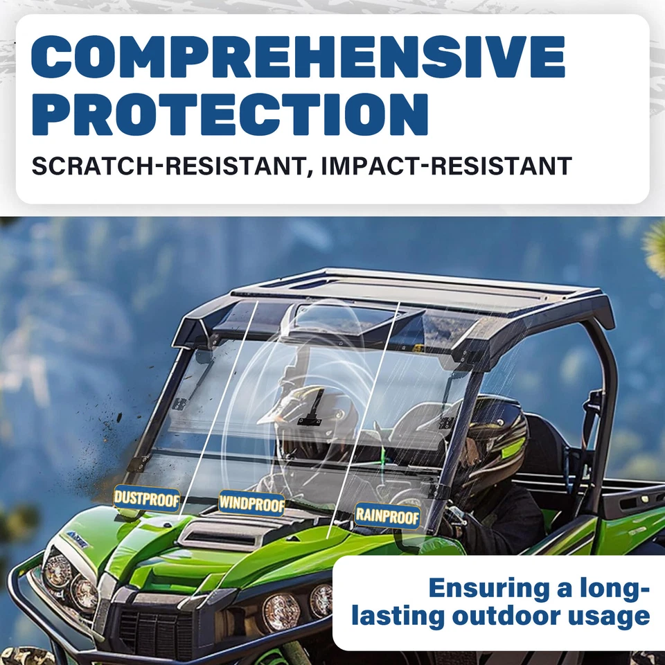 Para-brisa dobrável frontal 2 em 1 Kawasaki Teryx 750 800 12-15 - Imagem 4 de 4