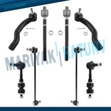 8PCS Front & Rear Sway Bar + Inner Outer Tie Rod Kit For 2006 - 2018 Toyota RAV4