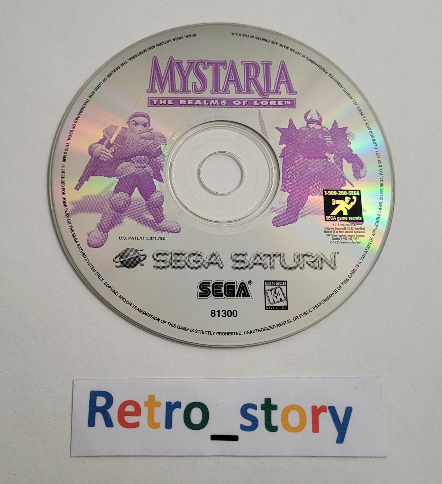 SEGA Saturn - Mystaria : The Realms of Lore - CD Seul - USA