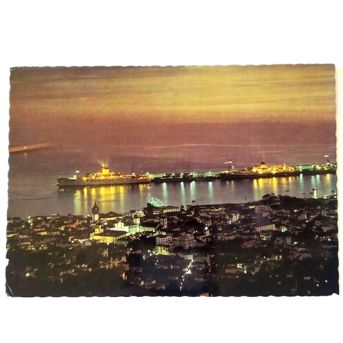Vintage Postcard Funchal Madeira View of the Port City Cruise Ships
