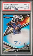 JUAN GUERRERO 2022 BOWMAN’S BEST BLUE AUTOGRAPH REFRACTOR PSA MINT 9 #’d /150