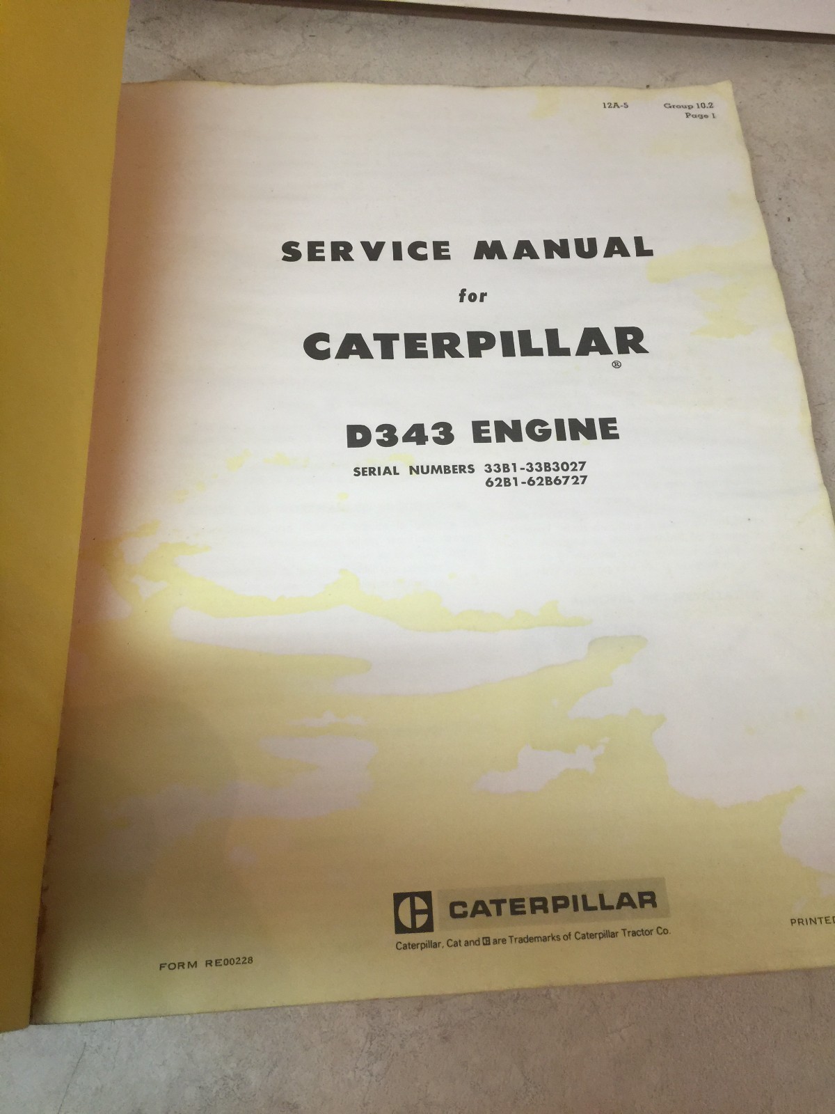 CATERPILLAR D343 ENGINE SERIAL NO. 33B1-33B3027 & 62B1-62B6727 | eBay