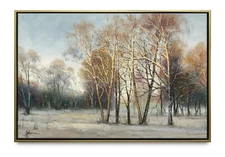 Hungryartist -Original Painting of a Forest on Canvas 24x36 Framed