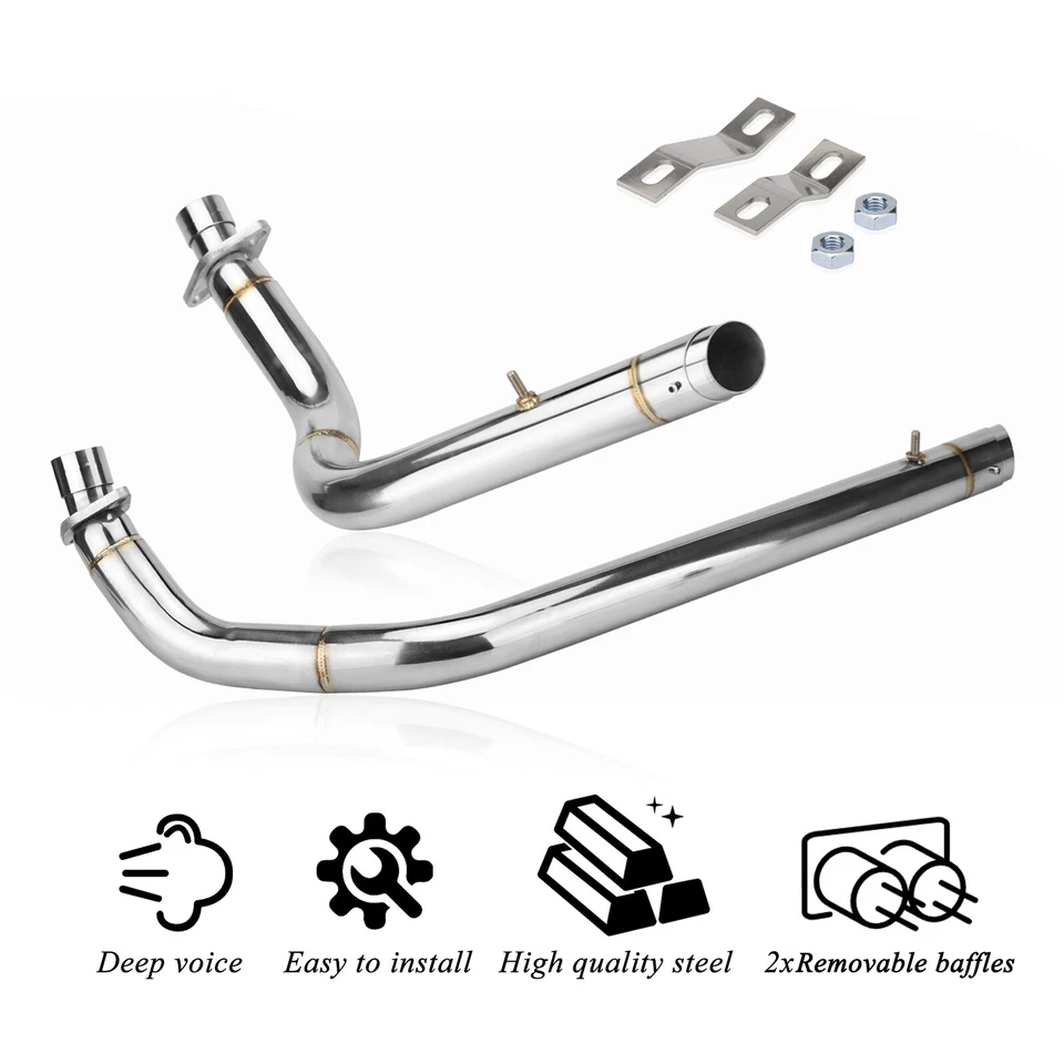 For Honda Shadow VT 750 AERO 2004-2019 Shortshots Staggered Exhaust Pipes System - Image 4 of 4