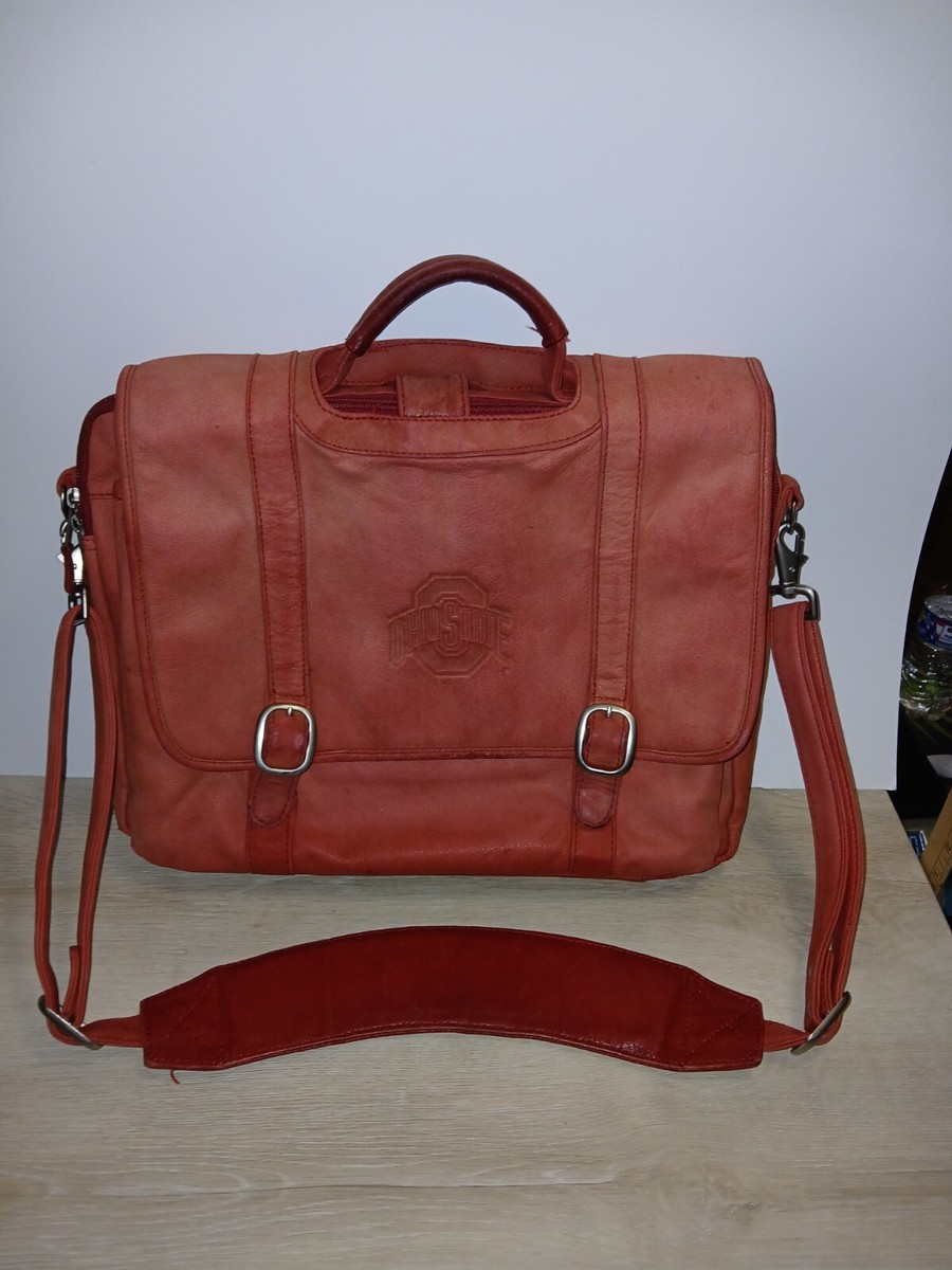 Canyon Outback Leather Goods Messenger Bag Red Laptop Case Ohio State  Buckeyes