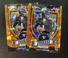 2021 Zach Wilson Panini Prizm Draft Picks RC #168 Orange Cracked Ice Crusade Lot