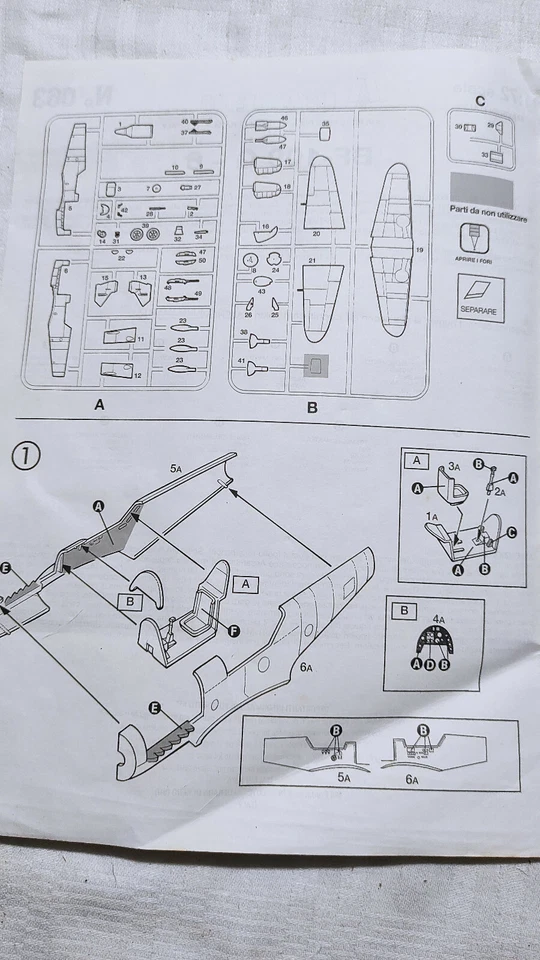KIT DI MONTAGGIO BF109 G-6 FOCKE WULF 190 D-9 A8/F ITALERI LEGGI DESCRIZIONE - Immagine 2 di 4