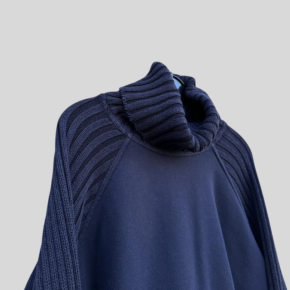 Винтажные мужские джинсы Armani тяжелый темно-синий вязаный водолазка свитер размер XL Y2K стиль - Изображение 3 из 4