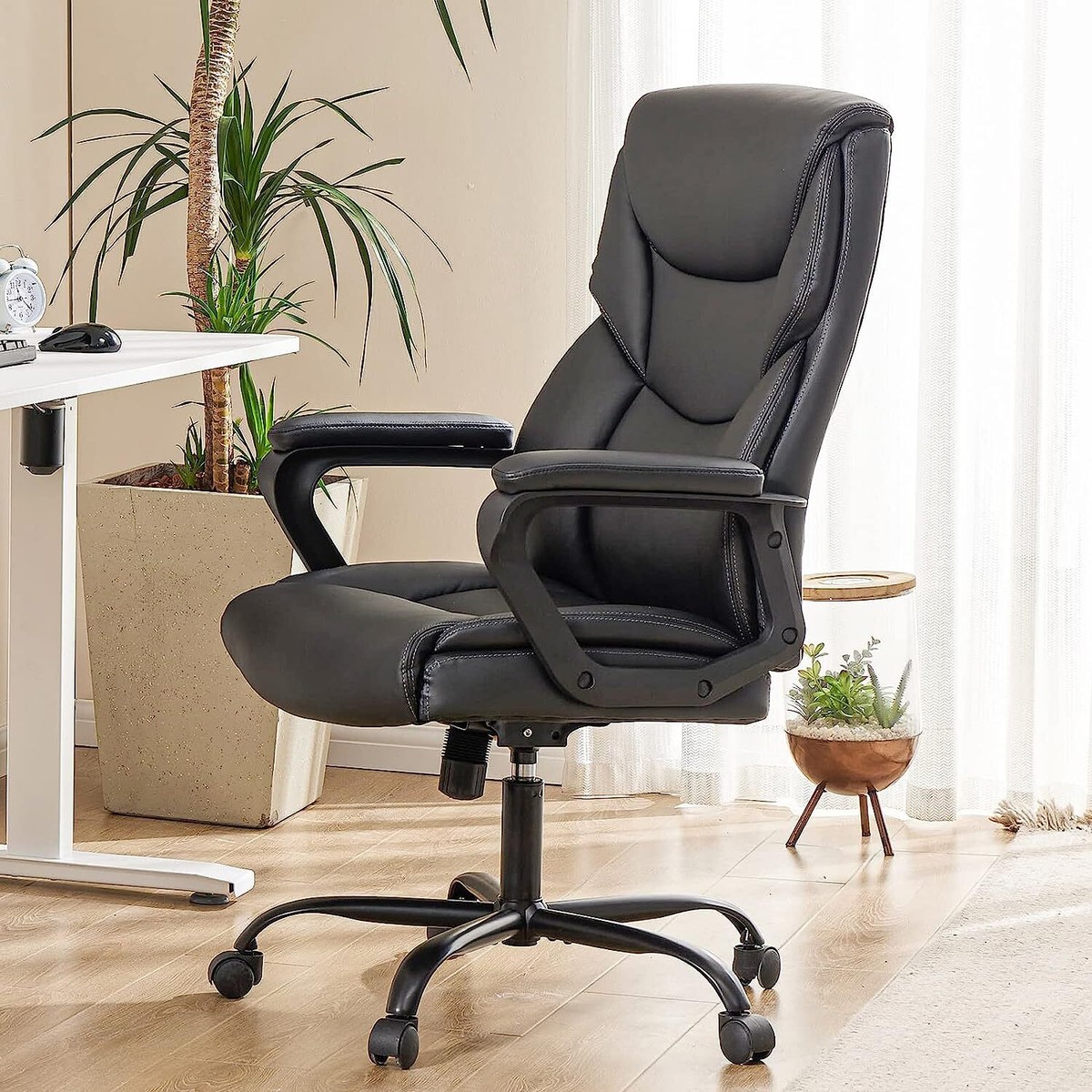 PU Leather Executive Office Home Ergonomic Desk Chair Big Tall Computer  Chairs