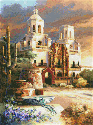 Needlework Crafts Full Embroidery DIY Counted Cross Stitch Kits - Mission Scene